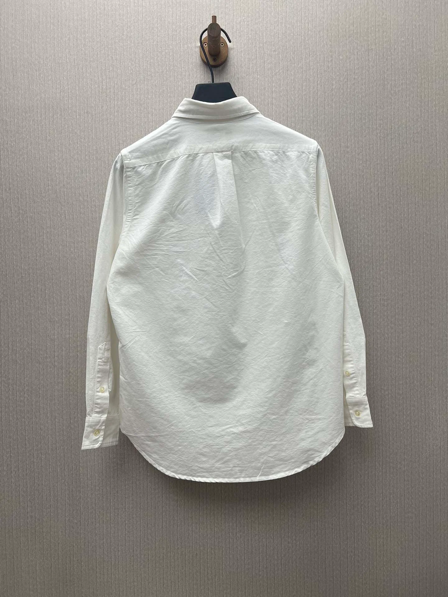 🅿️460 Polo 25ss new solid color logo embroidered buttoned long-sleeved shirt men's high version code number: XS.S.M.L.XL.